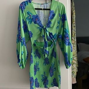 Free People Floral Green Dress